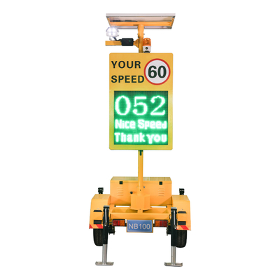 Solar Trailer High Precision Lpr Radar 4 Line Display Speed Limit Sign