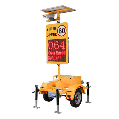 Solar Trailer High Precision Lpr Radar 4 Line Display Speed Limit Sign