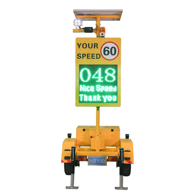 Portable Traffic Radar Speed Tailer With 100watt Solar Panel