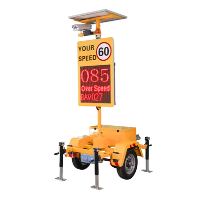 Portable Traffic Radar Speed Tailer With 100watt Solar Panel