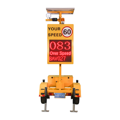 Portable Traffic Radar Speed Tailer With 100watt Solar Panel