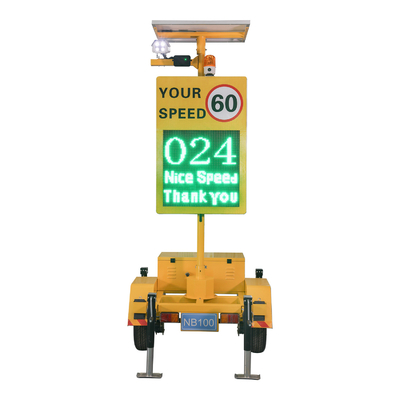 Portable Traffic Radar Speed Tailer With 100watt Solar Panel