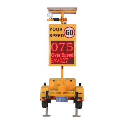 100 Watt Solar Portable Radar Detect Speed 4 Line Display Sign Trailer
