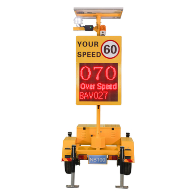 Solar Trailer High Precision Lpr Radar 4 Line Display Speed Limit Sign
