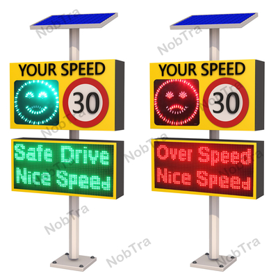 Red And Amber Slow Down Speed Limit Signs for Bolted Installation Method Speed Measurement Error Less Than 1KM/H