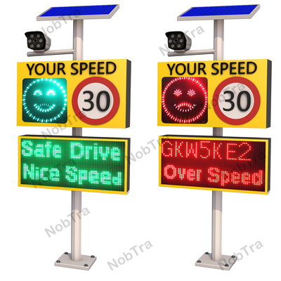 Red And Amber Slow Down Speed Limit Signs for Bolted Installation Method Speed Measurement Error Less Than 1KM/H