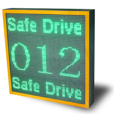 Solar Powered Aluminum Speed Sign with Digital Display Green Red Alert 0-250 Km/h