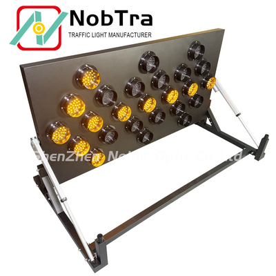 Solar Battery LED Arrow Sign Board with 25 Amber LEDs for Vehicle or Trailer Mount