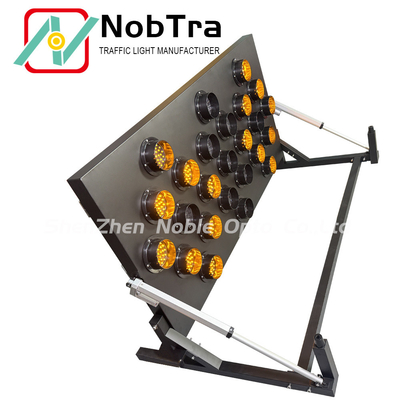 Solar Battery LED Arrow Sign Board with 25 Amber LEDs for Vehicle or Trailer Mount