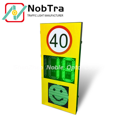 Aluminum LED Radar Speed Display Signs Notified Visible Distance 300M