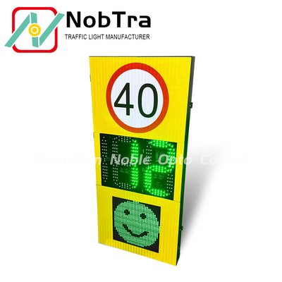 Aluminum LED Radar Speed Display Signs Notified Visible Distance 300M