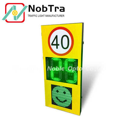 Aluminum LED Radar Speed Display Signs Notified Visible Distance 300M