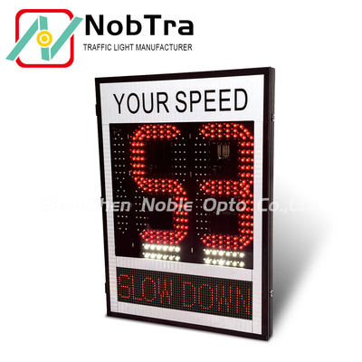 Cold Rolled Sheet Slow Down Built Inside Radar Speed Limit Signs Red And Amber