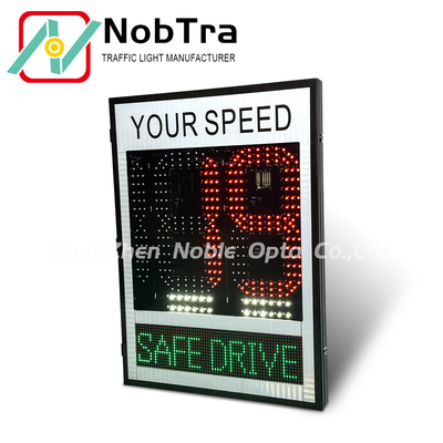 Cold Rolled Sheet Slow Down Built Inside Radar Speed Limit Signs Red And Amber