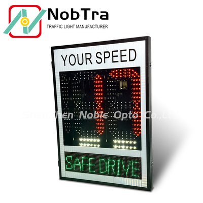 Cold Rolled Sheet Slow Down Built Inside Radar Speed Limit Signs Red And Amber