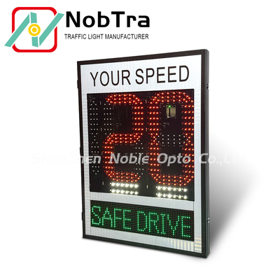 Cold Rolled Sheet Slow Down Built Inside Radar Speed Limit Signs Red And Amber