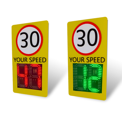 Detection Distance Over 150 Meters Solar Speed Sign with 433 Wireless Communication