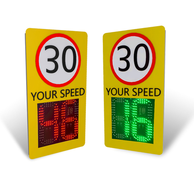 Detection Distance Over 150 Meters Solar Speed Sign with 433 Wireless Communication