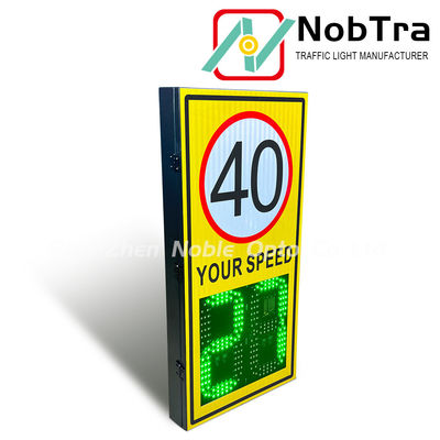 Solar 12V Or AC 220V Powder-coated Steel Good Visibility Traffic Speed Limit Display Two Digit Radar Speed Sign Traffic Detector