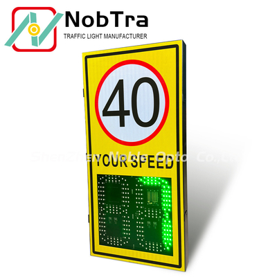 12watt Red and 15watt Green Power Consumption Cold Rolled Sheet Digital Speed Limit Signs for 200 Meters Radar Detection