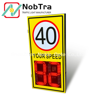 Remote Control Solar Powered Radar Speed Signs with Integrated Radar and 140 Pcs LED Quantities