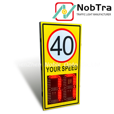 12watt Red and 15watt Green Power Consumption Cold Rolled Sheet Digital Speed Limit Signs for 200 Meters Radar Detection