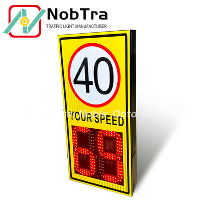 Pole Mount Customized Speed Limit Sign With Radar Speed Detector Powder-coated Steel Board Material Ideal For Traffic Control And Safety