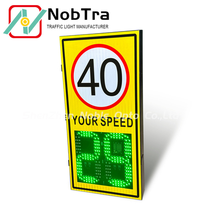 2 Digits Solar Speed Feedback Display for Road Safety Speed Limit 1-250km/h Weatherproof IP54