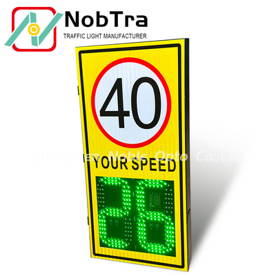 2 Digits Solar Speed Feedback Display for Road Safety Speed Limit 1-250km/h Weatherproof IP54