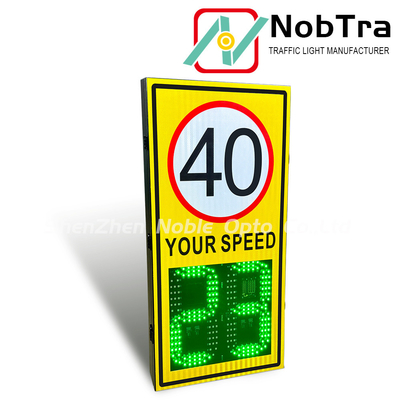 Standard 200m Detection Distance Radar LED Speed Display Sign Solar