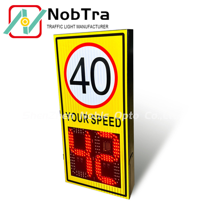 Solar Powered Radar Feedback Sign 1-250km/h Speed Limit Painted Iron Board