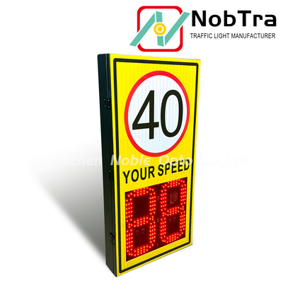 2 Digits Solar Speed Feedback Display for Road Safety Speed Limit 1-250km/h Weatherproof IP54