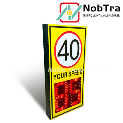 LED Display Type Solar Powered Radar Speed Signs with 140 Pcs LED Quantities MAX 36W