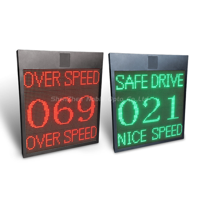 Pole Mount Solar Powered Radar Speed Signs for Quick and Easy Installation Display Color Red And Green