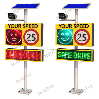 24.125GHZ Radar Working Frequency Solar Powered Radar Speed Signs Multi Machine Coordination Up To 8 Units Radar Detection Distance Standard With 200 Meters