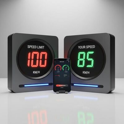 Phone App Operated 2 Color Speed Limit Signs Offering Speed Measurement Range 1KMH 250KMH Designed for Accurate Vehicle Speed Monitoring