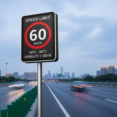 40°C To 60°C Digital Speed Limit Signs Visibility Range More Than 300 Meters Traffic Sign Suitable for Urban and Highway