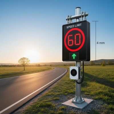2.5 to 4 Meters Install Height Digital Speed Limit Signs With Mounting Brackets Radar Detection Distance 200 Meters Ideal For Traffic Control