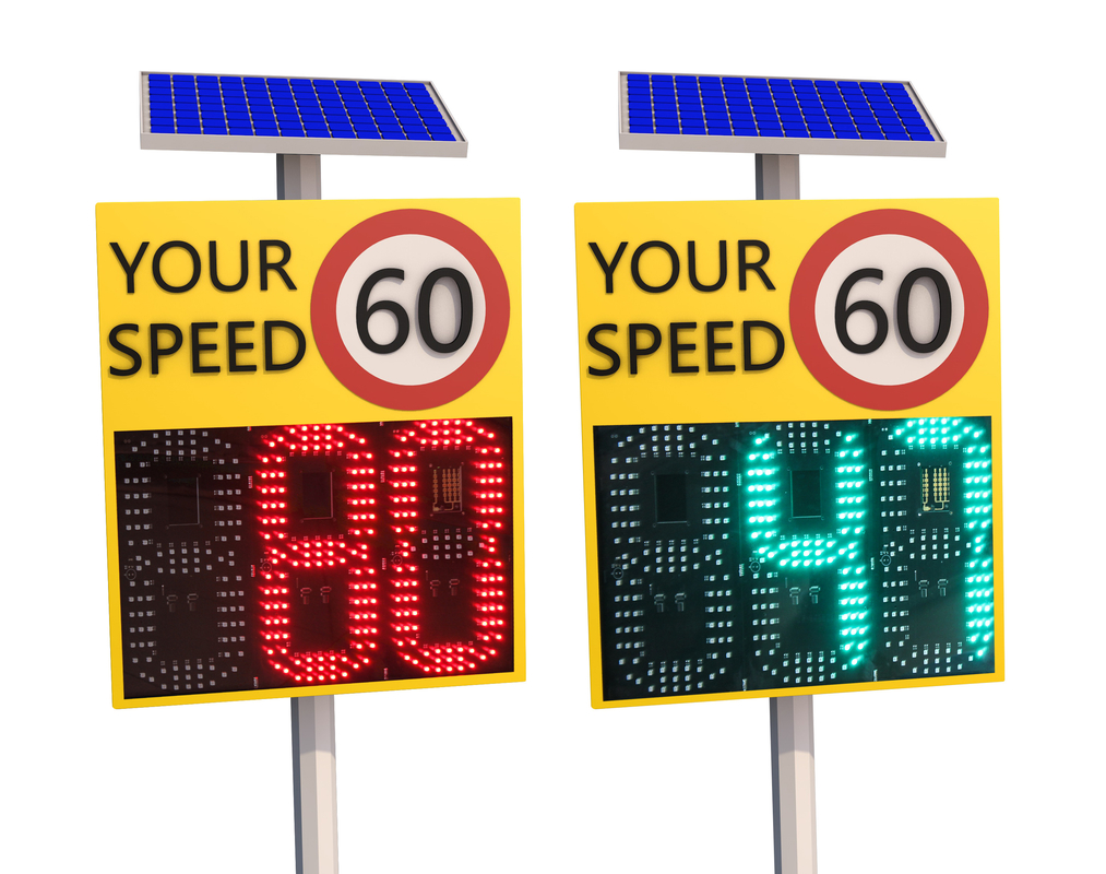YOUR SPEED Symbols Solar Used Radar Speed Signs For 4 Way Intersection