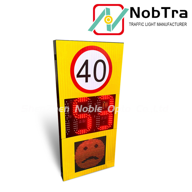 Solar Powered Radar Speed Signs With LED Display Weatherproof and Remote Monitoring
