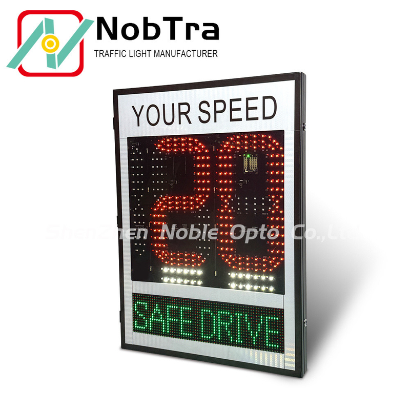 Cold Rolled Sheet Slow Down Built Inside Radar Speed Limit Signs Red And Amber