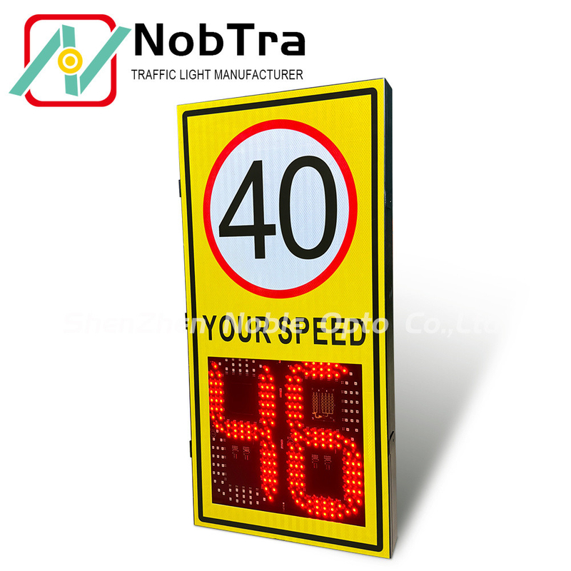 Remote Control Solar Powered Radar Speed Signs with Integrated Radar and 140 Pcs LED Quantities