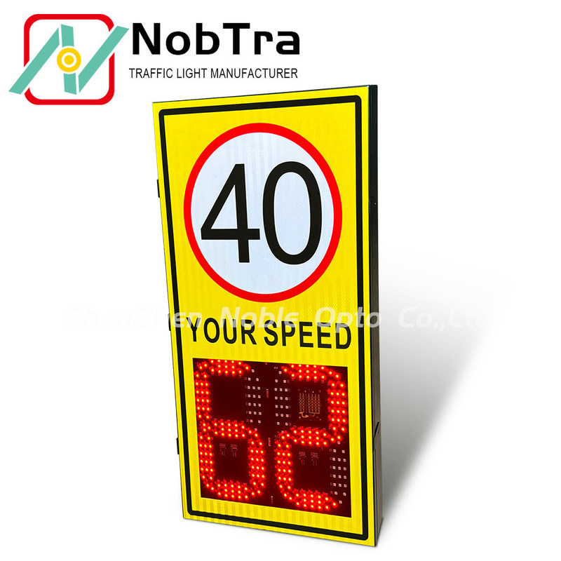 Pole Mount Customized Speed Limit Sign With Radar Speed Detector Powder-coated Steel Board Material Ideal For Traffic Control And Safety