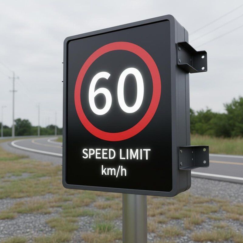 2.5 to 4 Meters Install Height Cold Rolled Sheet Digital Speed Limit Signs With Mounting Brackets Offering Speed Regulation